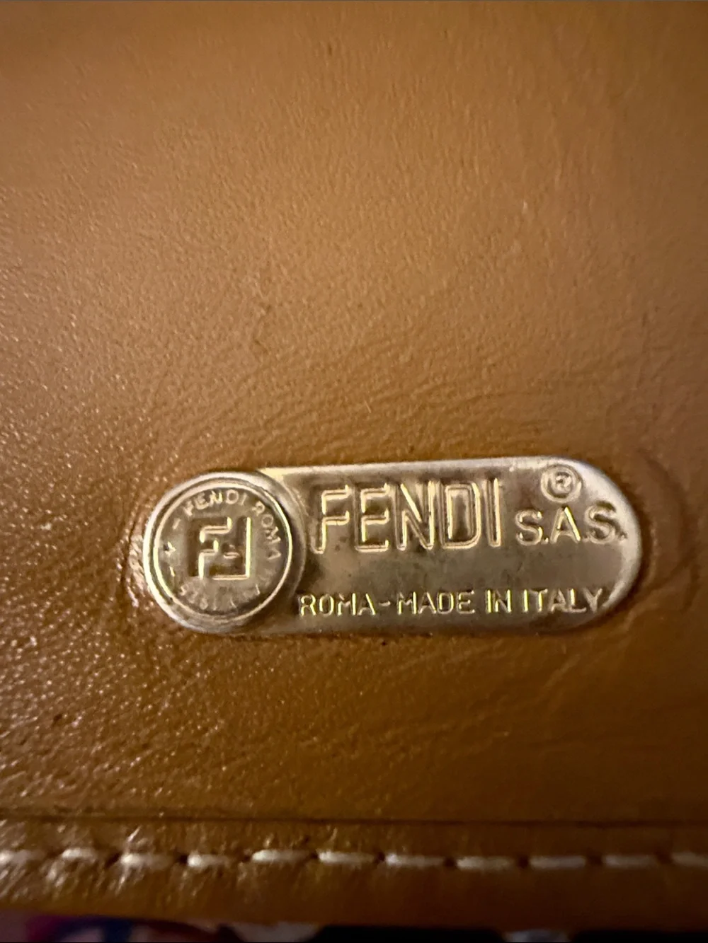 Fendi Card Holder Wallet in Tan and Brown Stripe